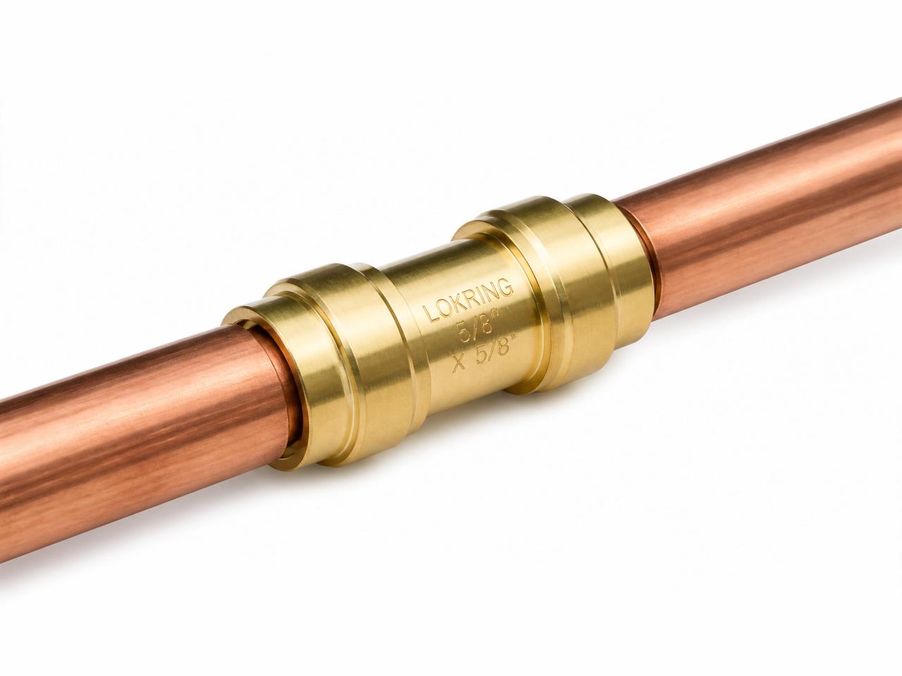 VULKAN LOKRING flameless pipe connection fittings on copper refrigerant lines